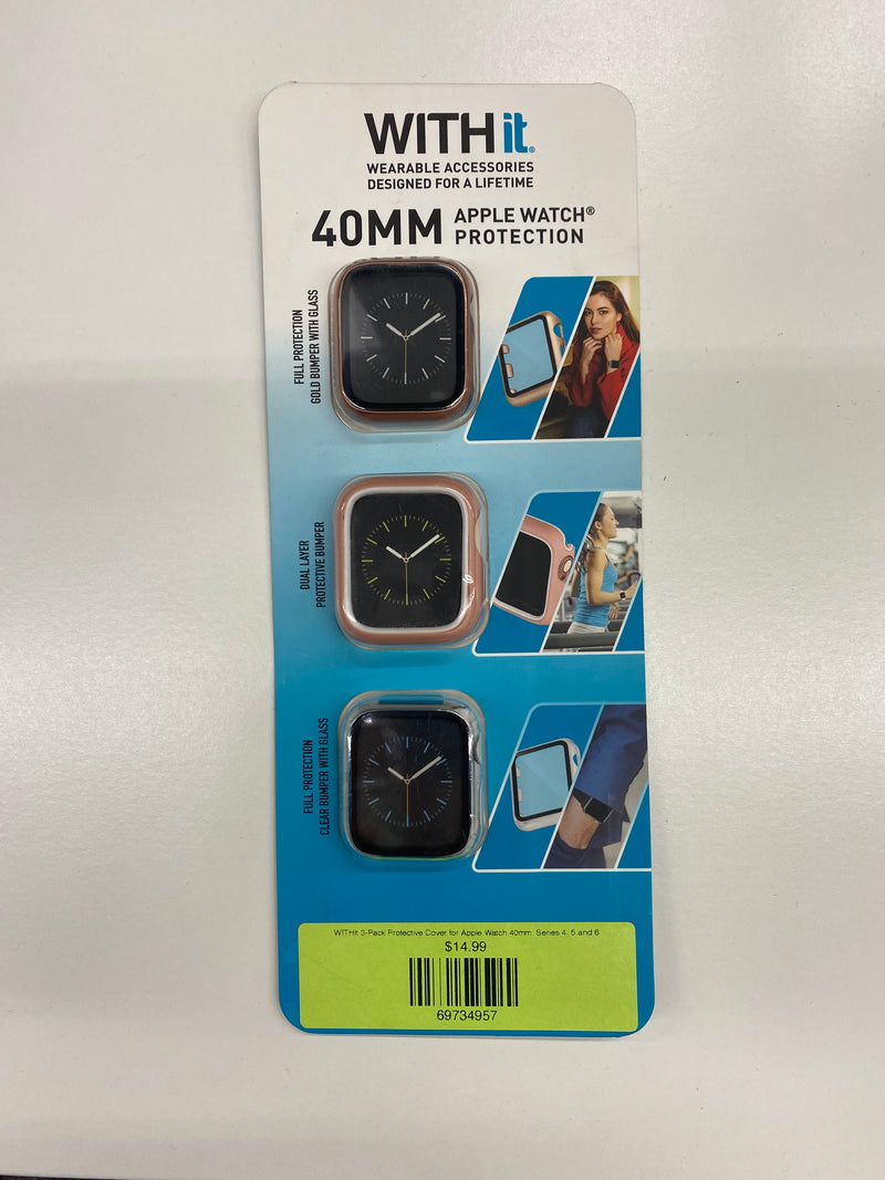 WITHit 3-Pack Protective Cover for Apple Watch 40mm: Series 4, 5 and 6