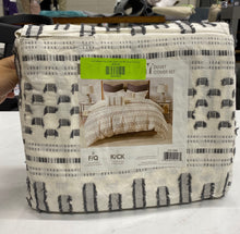 Load image into Gallery viewer, 3pc Full/Queen Rhea Cotton Duvet Cover Mini Set Ivory/Charcoal

