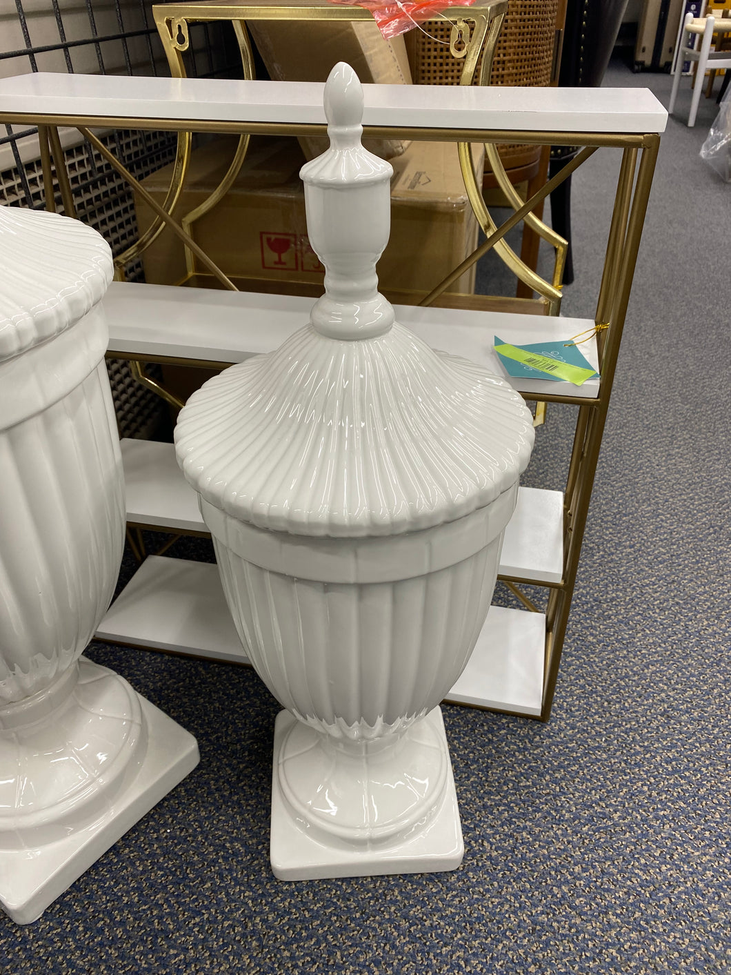 26” Modern Ceramic Urn White - Olivia & May