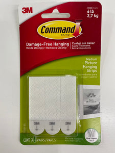 Command Medium Picture Hanging Strips (6lb)- White