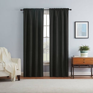 42" X 63" Braxton Thermaback Blackout Window Curtain Panel Black - Eclipse