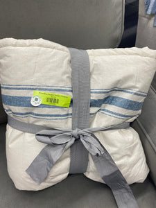 White/Blue Striped Toddler Comforter