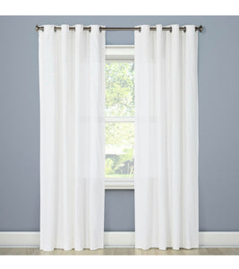 95”x54” Natural Solid Light filtering Curtain Panel - White