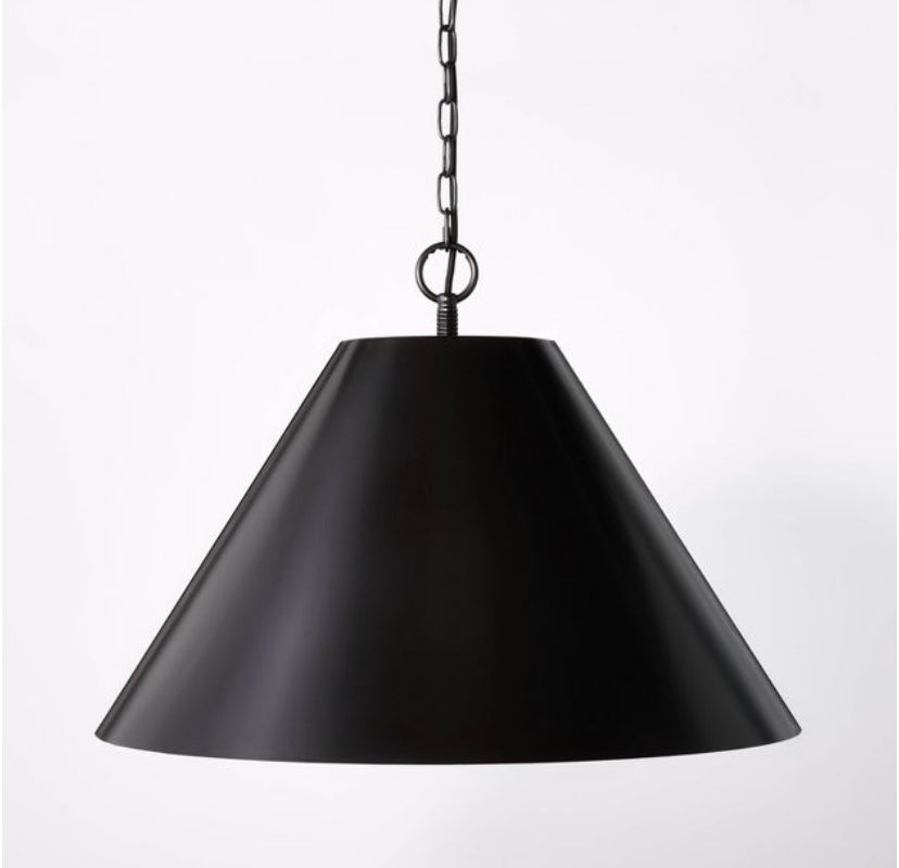 Large Metal Pendant Ceiling Light - Black