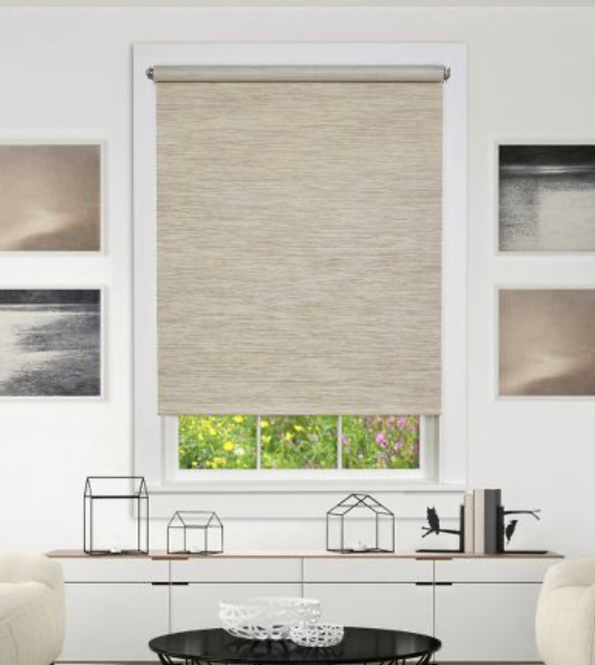 72"x37" Cords Free Privacy Jute Shade Beige - Achim