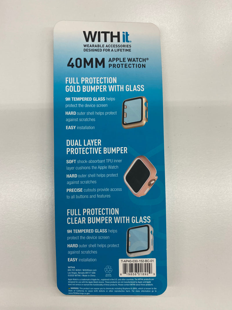 WITHit 3-Pack Protective Cover for Apple Watch 40mm: Series 4, 5 and 6