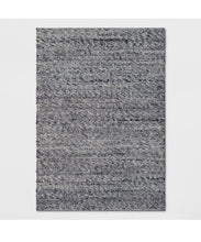 Load image into Gallery viewer, 7x10 Chunky Knit Wool Woven Rug - Black/Gray
