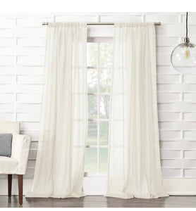 1pc 50"x84" Sheer Avril Crushed Textured Window Curtain Panel Cream - No. 918