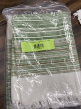 Load image into Gallery viewer, 6pc. Cotton Striped Placemats with Fringe - Green
