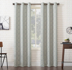 63"x40" Kenwood Chevron Blackout Grommet Top Curtain Panel Beige - Sun Zero