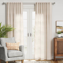 Load image into Gallery viewer, 1pc 54&quot;x84&quot; Light Filtering Textural Boucle Window Curtain Panel Cream
