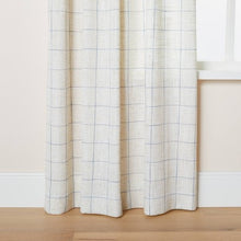 Load image into Gallery viewer, 54&quot;x95&quot; Modest Windowpane Plaid Curtain Panel Faded Blue - H&amp;H with Magnolia
