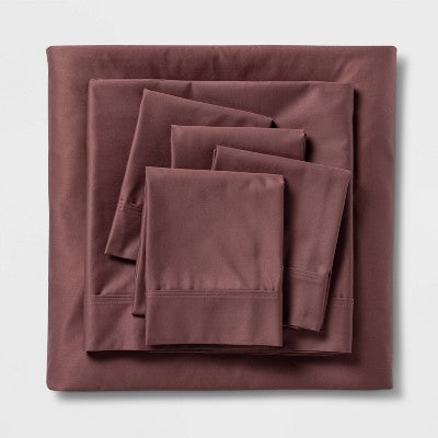 Twin/Twin XL 4pc 800 Thread Count Solid Sheet Set Mauve