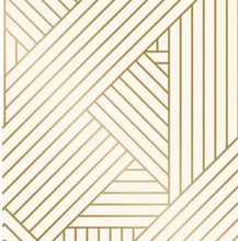Load image into Gallery viewer, Metallic Ribbon Peel &amp; Stick Wallpaper Gold/Ivory
