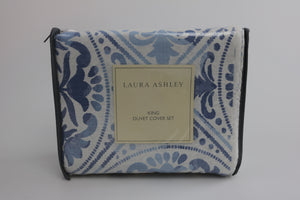 Laura Ashley King Mila Duvet Cover Set (Blue)