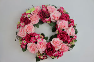 Mix Rose Wreath - Pink (24")