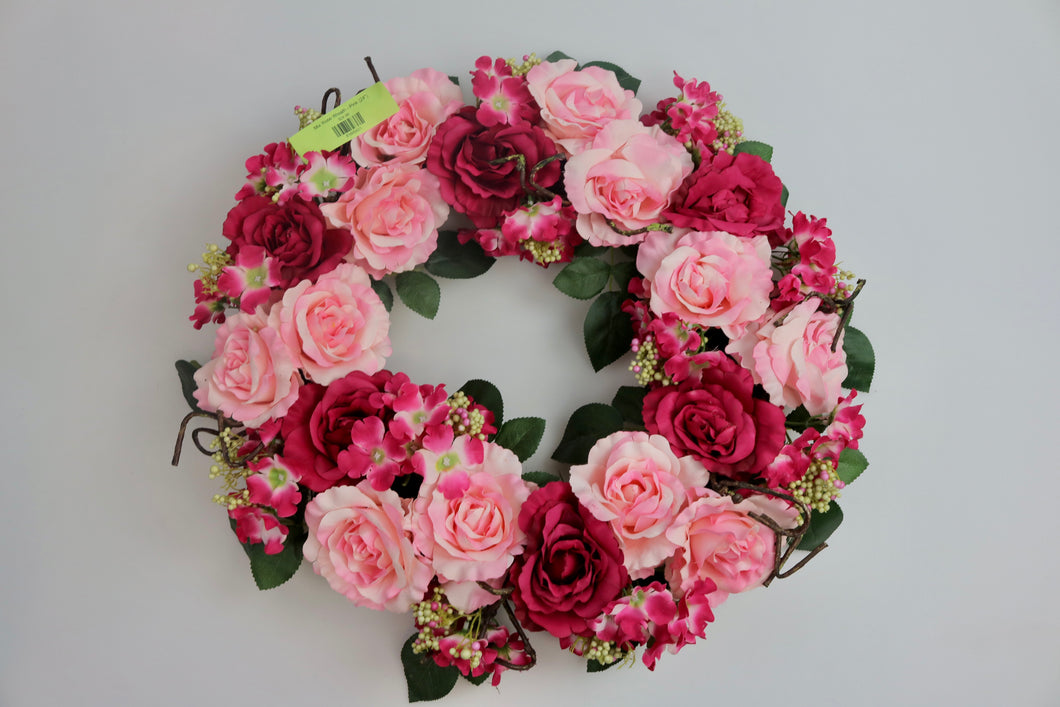 Mix Rose Wreath - Pink (24