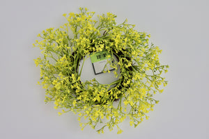 12" Artificial Mimosa Flower Wreath Yellow