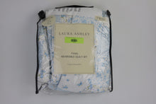 Load image into Gallery viewer, Laura Ashley Reversible Quilt Set - Twin - Blue Floral
