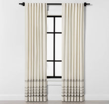 Load image into Gallery viewer, 54”x108&quot; Engineered Hem Stripe Curtain Panel Gray/Sour Cream - H &amp; H Magnolia
