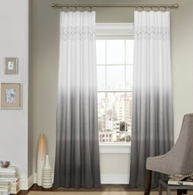 Load image into Gallery viewer, 95&quot;x52&quot; Arashi Ombre Embroidery Light Filtering Curtain Panel Gray - Vue
