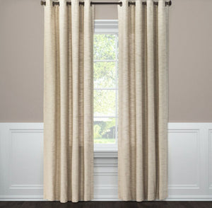 108"x54" Diamond Weave Window Curtain Panel (Tan/Pattern)