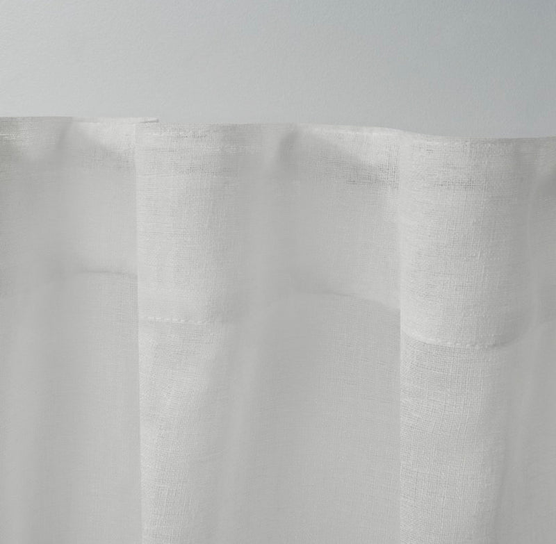 Set of 2 (108"x50") Belgian Sheer Hidden Tab Top Curtain Panel Ivory - Exclusive Home