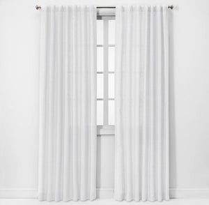 84"x54" Linen Light Filtering Window Curtain Panel White