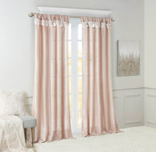 Load image into Gallery viewer, 50&quot;x120&quot; Lillian Twist Tab Lined Window Curtain Panel (Pale Pink)
