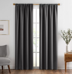 Vanderbilt Extra Wide Blackout Window Curtain Panel - 52" x 108" - Charcoal - SunVeil