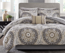 Load image into Gallery viewer, Taupe Nepal Medallion Complete Multiple Piece Comforter Set (Full) - 9 Piece
