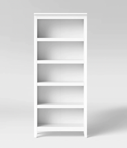 72" Carson 5-Shelf Bookcase- White