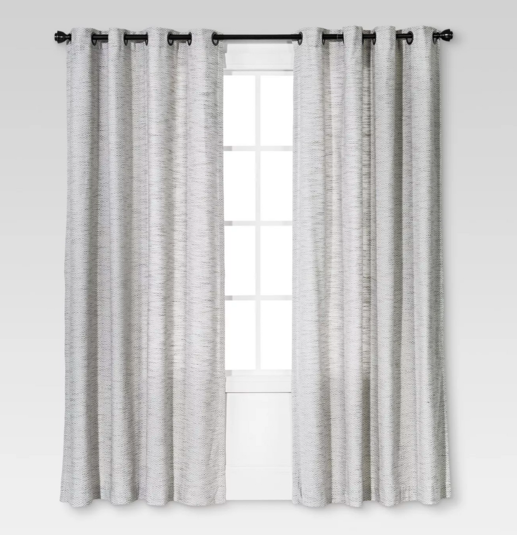 54”x95” Diamond Weave Window Curtain Panel Radiant Gray