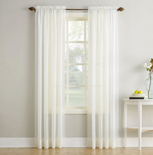 Load image into Gallery viewer, 84&quot;x51&quot; Erica Crushed Sheer Voile Rod Pocket Curtain Panel White - No. 918
