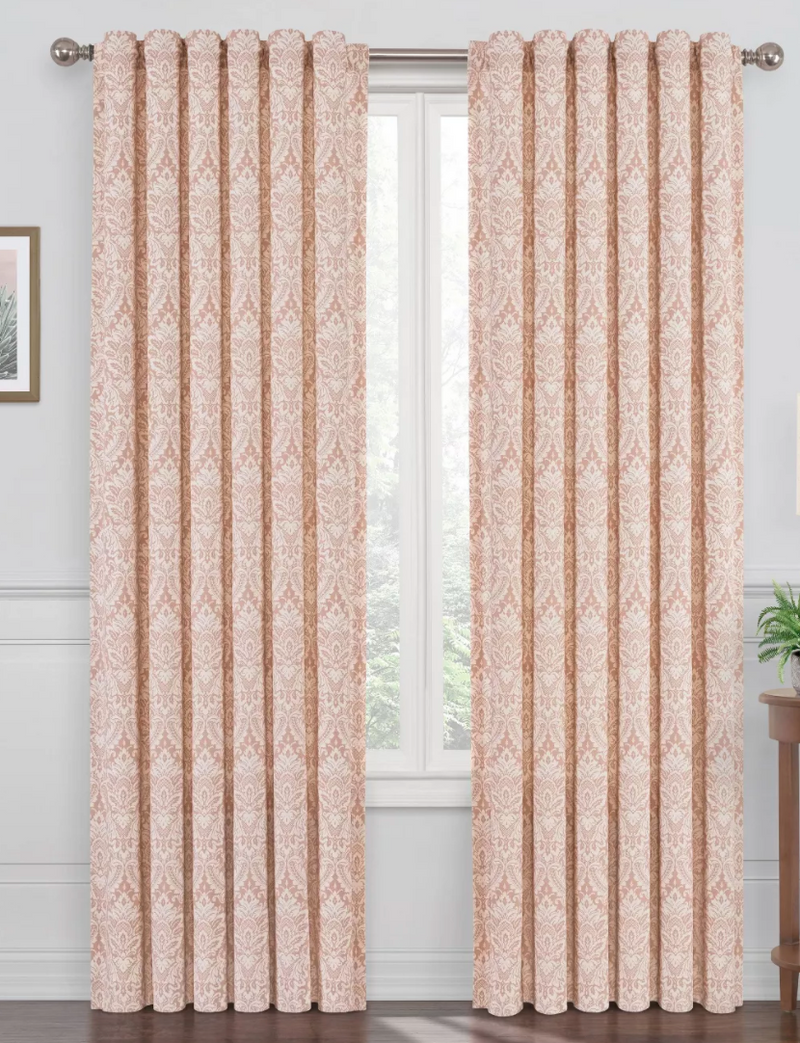 Donnington Damask Light Filtering Curtain Panel Blush - Waverly 52x84