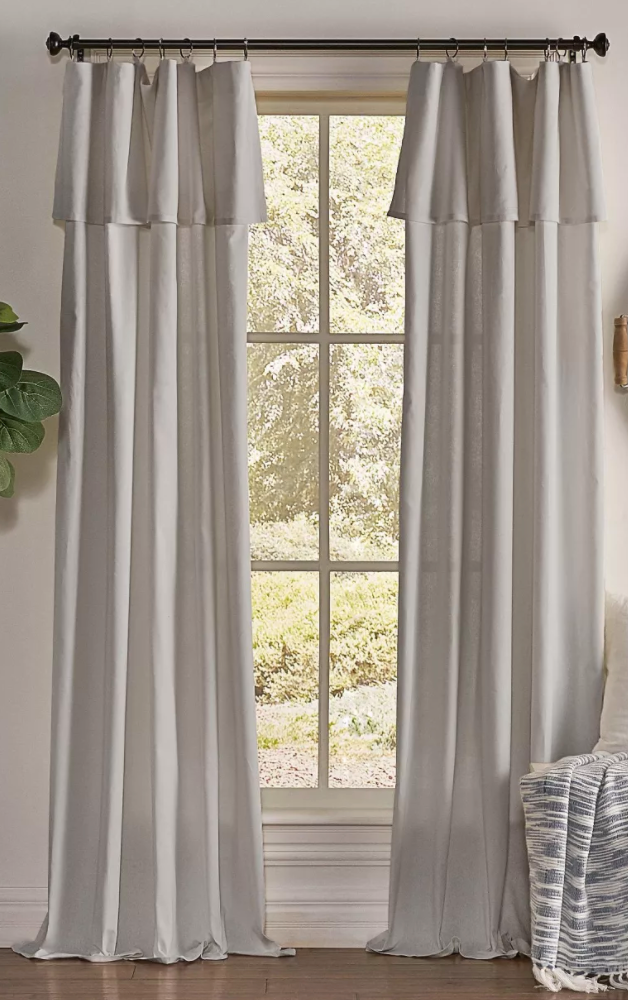 63"x50" Drop Cloth Light Filtering Curtain Panel Gray - Mercantile