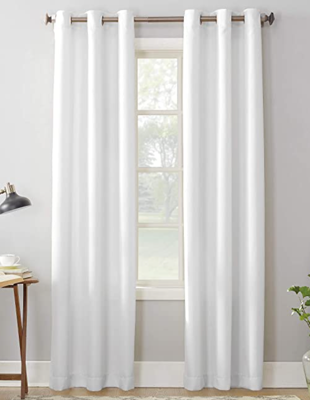 Lichtenberg No 918 Montego White 2 Casual Textured Grommet Curtain Panel 48 X 84