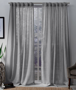 96"x54" Bella curtain panels Silver - Exclusive Home