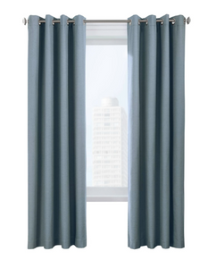 Set of 2 (84"x52") Suprema Grommet Top Blackout Curtain Panels Indigo - Thermaplus