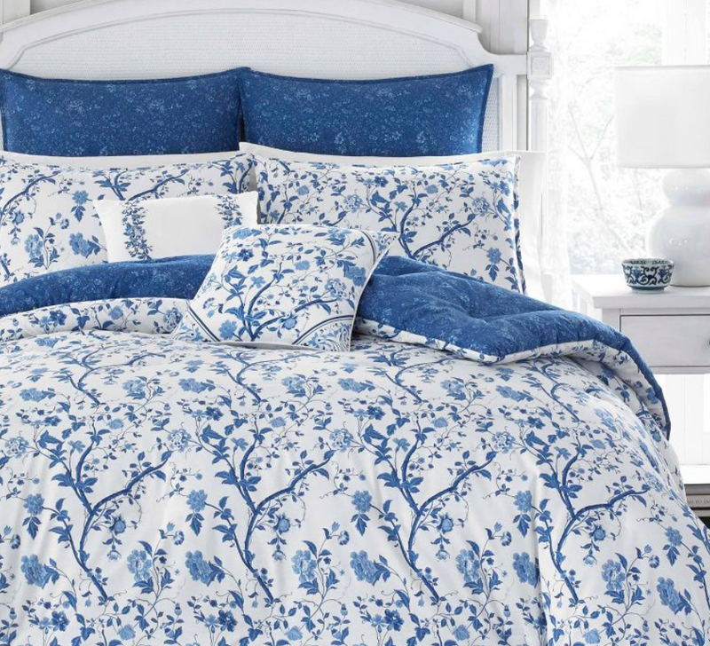 Twin Elise Duvet Cover Set Blue - Laura Ashley