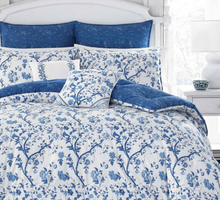 Load image into Gallery viewer, Twin Elise Duvet Cover Set Blue - Laura Ashley
