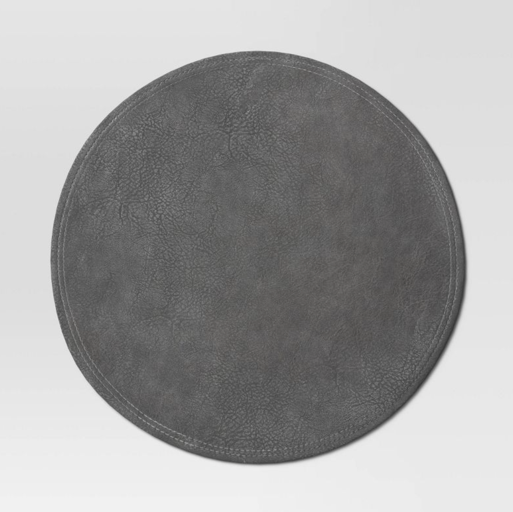 Faux Leather Decorative Charger Gray (Placemat)