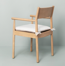 Load image into Gallery viewer, Natural Wood Chair with Off-White Linen Cushion- H &amp; H
