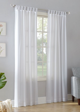 Load image into Gallery viewer, 95&quot;x40&quot; Joshua Heathered Textured Tab Top Semi-Sheer Curtain Panel White - No. 918
