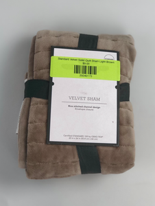 Standard Velvet Solid Quilt Sham Light Brown