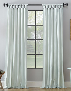 63"x52" Washed Cotton Twist Tab Light Filtering Curtain Panel Green - Archaeo