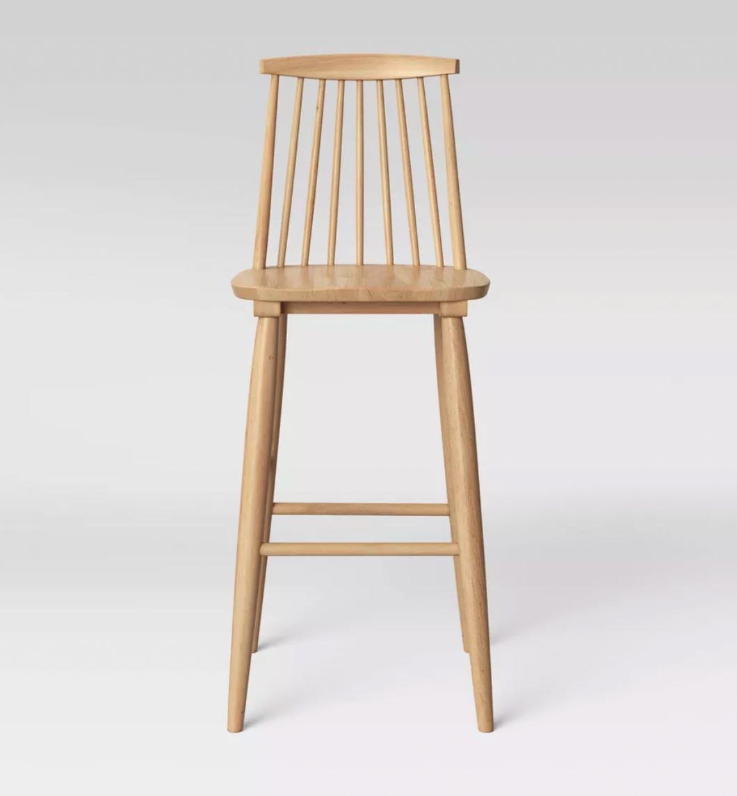 Harwich High Back Windsor Bar Height Barstool- Natural