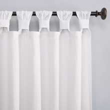 Load image into Gallery viewer, 84&quot;x52&quot; Washed Cotton Twist Tab Light Filtering Curtain Panel White - Archaeo
