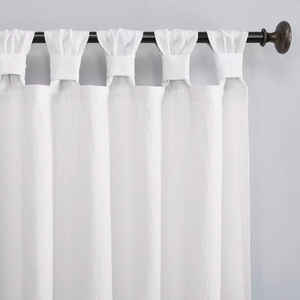 84"x52" Washed Cotton Twist Tab Light Filtering Curtain Panel White - Archaeo
