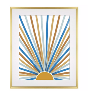 20.78" x 24.78" Matted to 16" x 20" Thin Poster Frame Brass